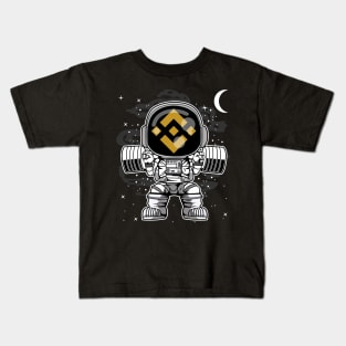 Astronaut Lifting Binance BNB Coin To The Moon Crypto Token Cryptocurrency Blockchain Wallet Birthday Gift For Men Women Kids Kids T-Shirt